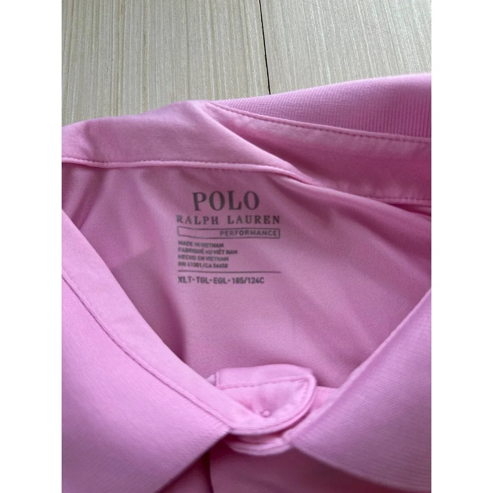 Polo Ralph Lauren Golf Shirt Mens XLT Pink Pony Logo Performance Short Sleeve - Picture 2 of 4